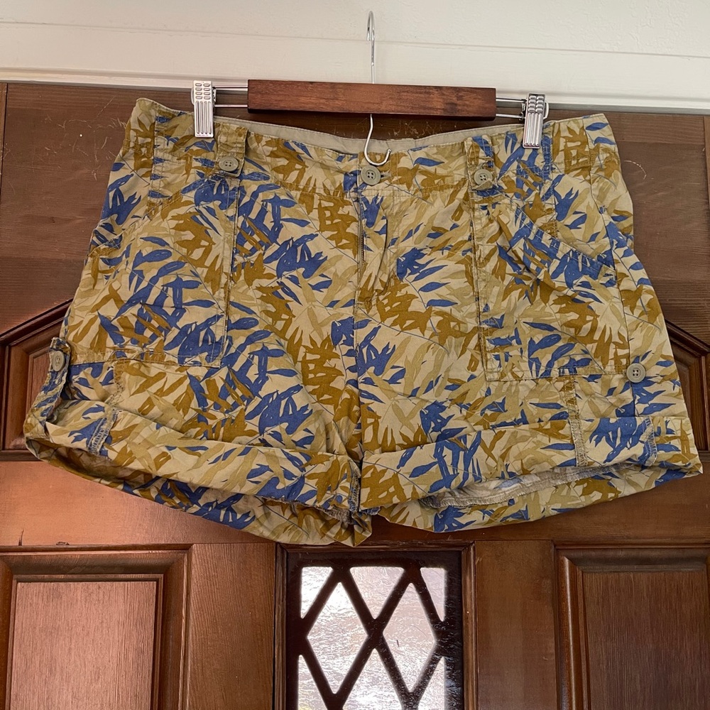 Old navy khaki and blue cotton shorts